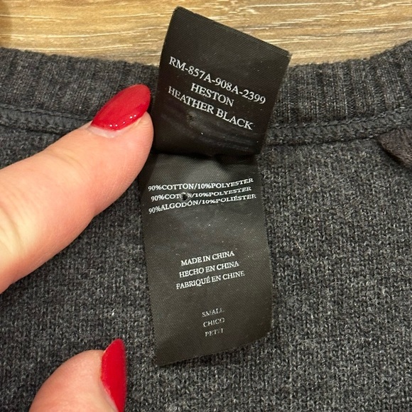 Rails Men’s Heston Melange Reversible Pullover Crewneck Sweater Grey Sz S - Picture 7 of 11